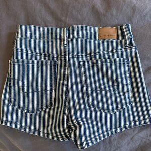 American Eagle Outfitters Navy Striped Jean Shorts